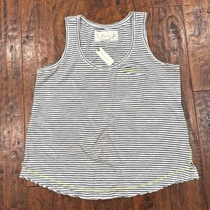 ANTHROPOLOGIE BLACK & WHITE STRIPED TANK TOP SZ L NWT